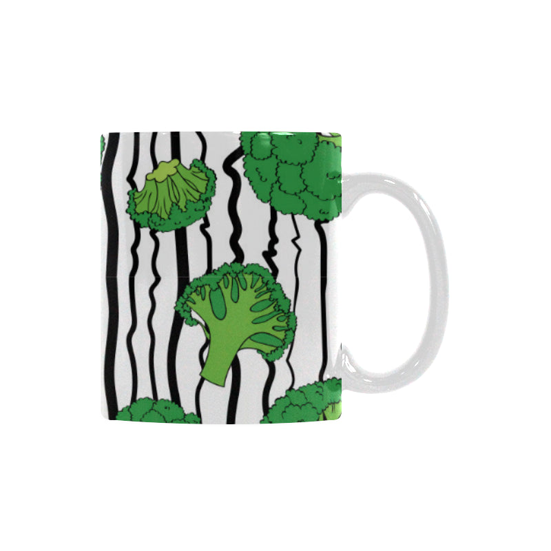 Cool Broccoli pattern Classical White Mug (Fulfilled In US)