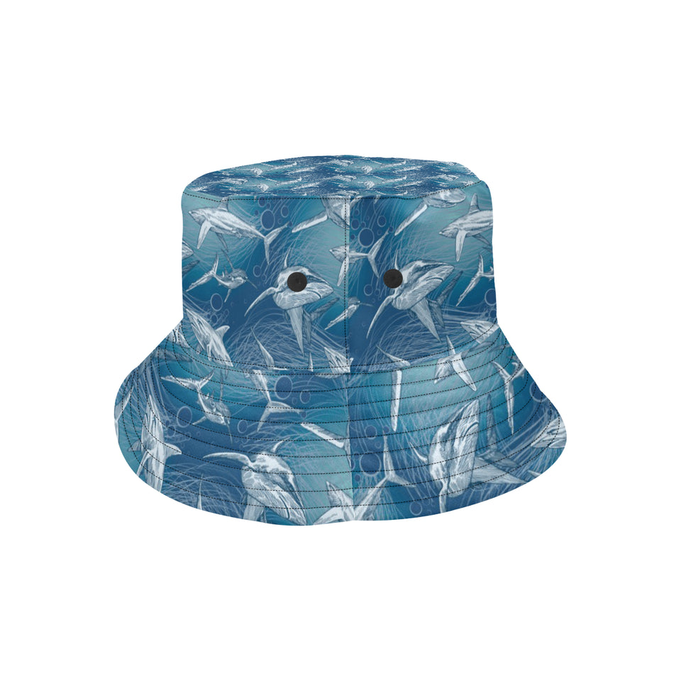 Shark hand drawn Unisex Bucket Hat