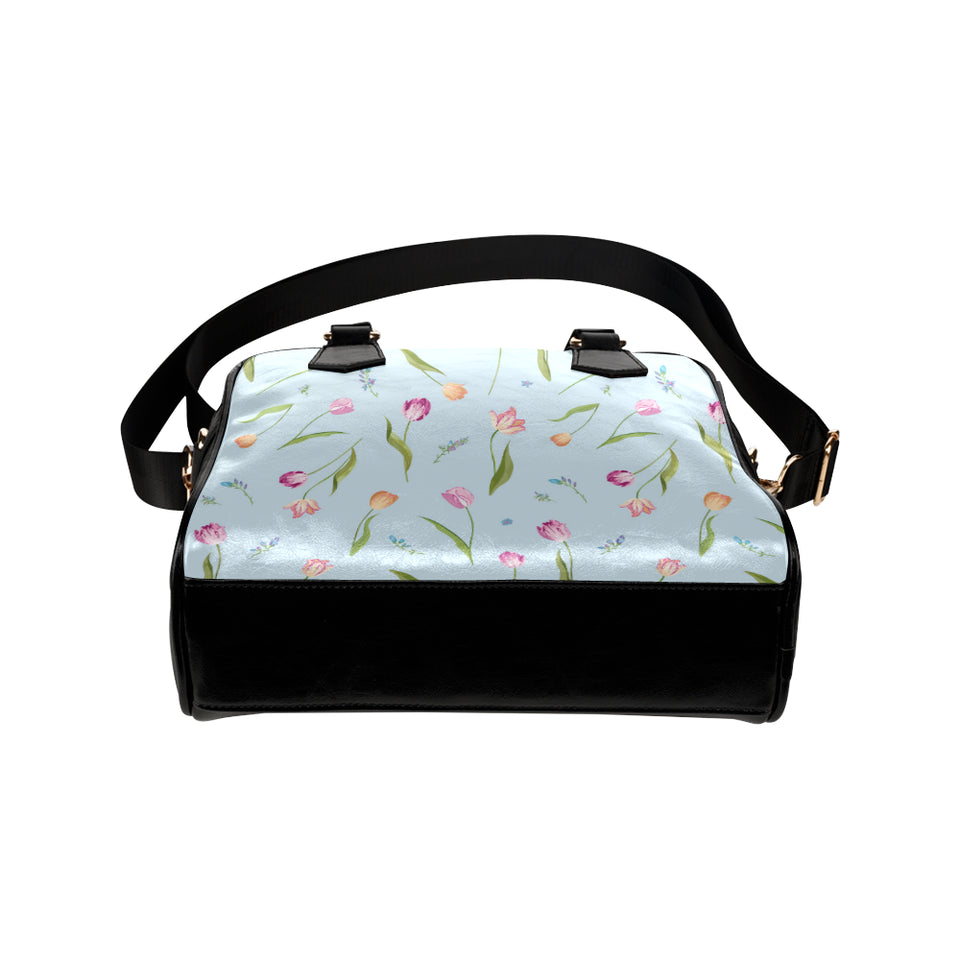 Watercolor Tulips pattern Shoulder Handbag