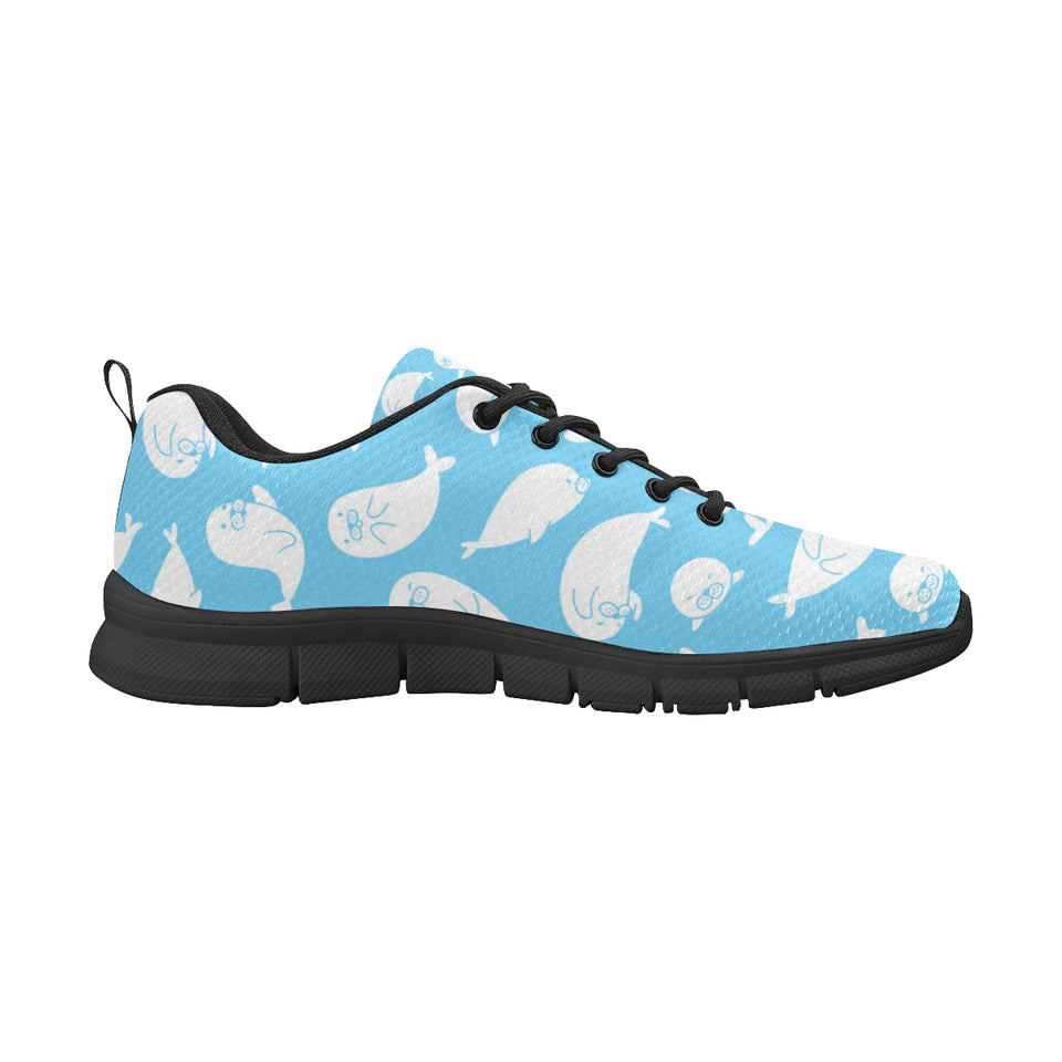 Cute white sea lion seals pattern Men's Sneaker Shoes