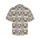 Happy pug pattern Men's All Over Print Hawaiian Shirt