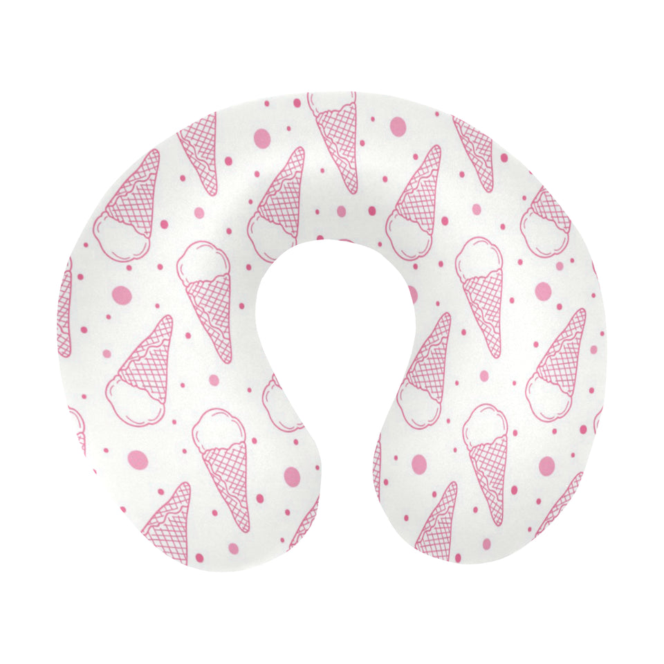 Hand drawn ice cream pattern U-Shaped Travel Neck Pillow