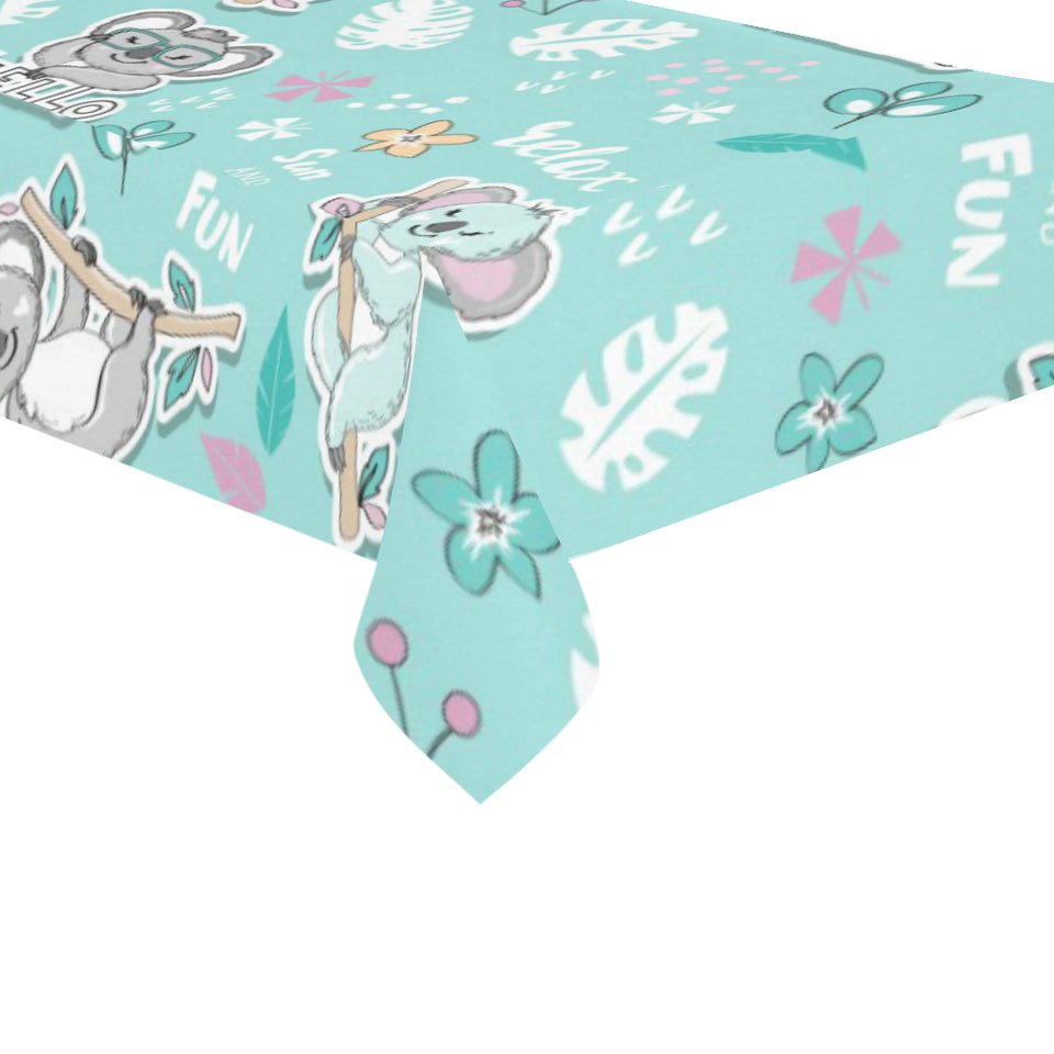 Cute koalas blue background pattern Tablecloth