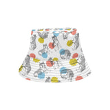 Siberian husky and colorful circle pattern Unisex Bucket Hat