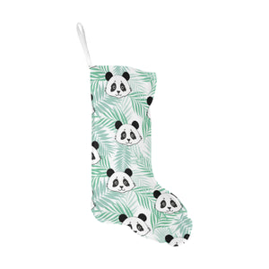 Panda pattern tropical leaves background Christmas Stocking