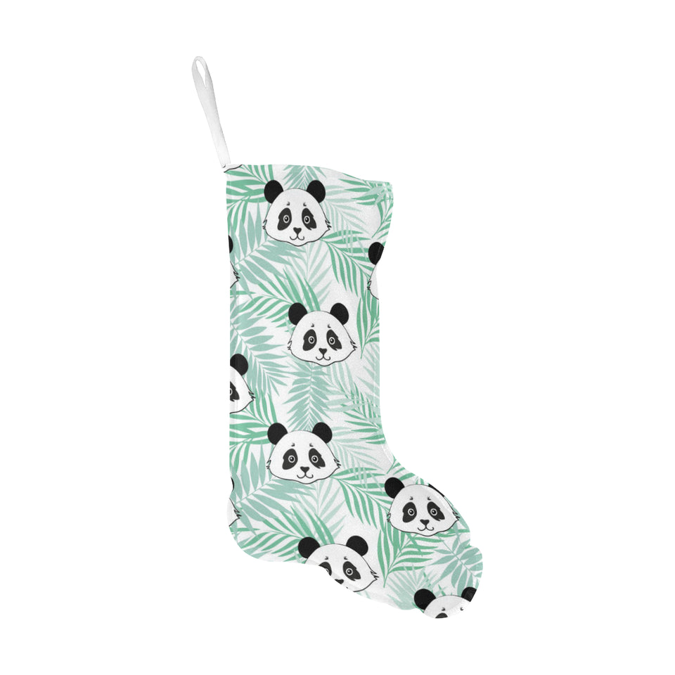 Panda pattern tropical leaves background Christmas Stocking