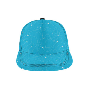 Airplane destinations blue background All Over Print Snapback Cap