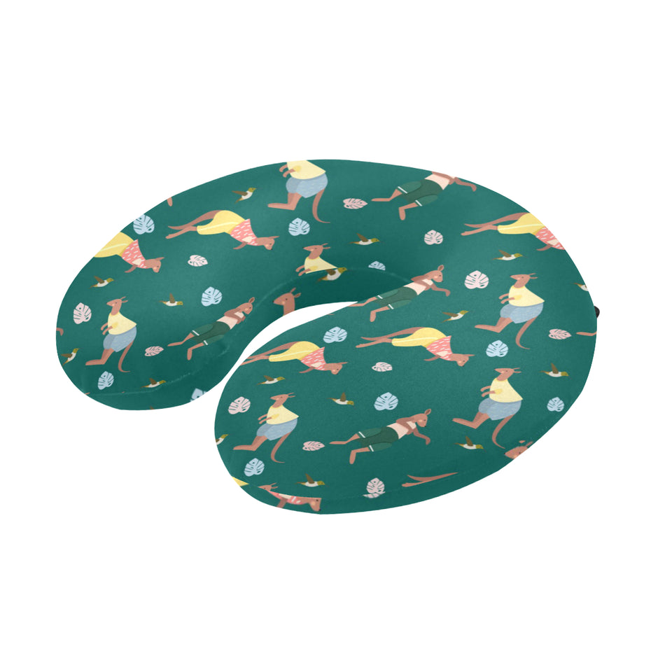 Kangaroo leaves pattern U-Shaped Travel Neck Pillow