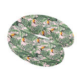 Toucan tropical green jungle palm pattern U-Shaped Travel Neck Pillow