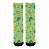 Avocado pattern green background Crew Socks