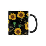 sunflower golden polygonal shapes Morphing Mug Heat Changing Mug