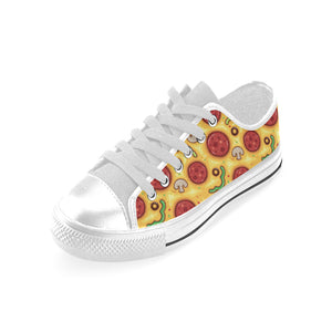 Pizza texture pattern Men's Low Top Shoes White