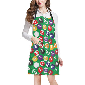 Billiard Ball Pattern Print Design 02 All Over Print Adjustable Apron