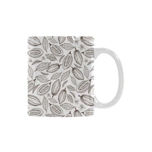 cacao beans leaves pattern Classical White Mug (Fulfilled In US)