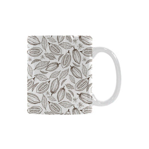 cacao beans leaves pattern Classical White Mug (Fulfilled In US)