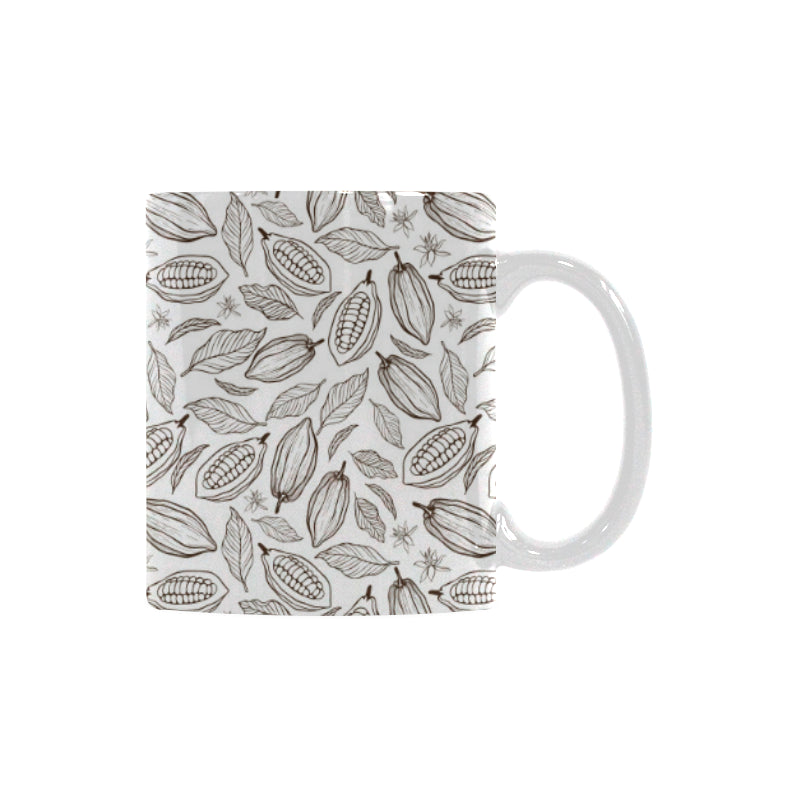 cacao beans leaves pattern Classical White Mug (Fulfilled In US)