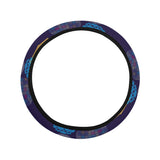 Blue japanese pattern cloud wave flower Car Steering Wheel Cover