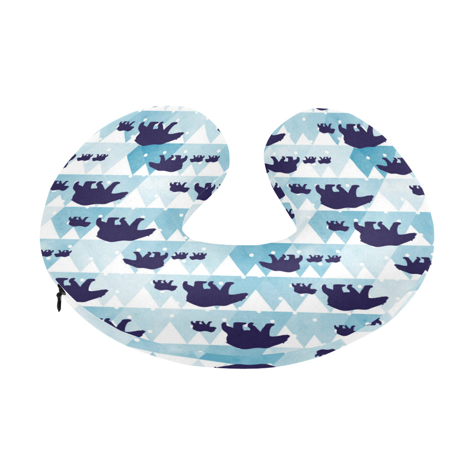polar bear winter snow pattern U-Shaped Travel Neck Pillow