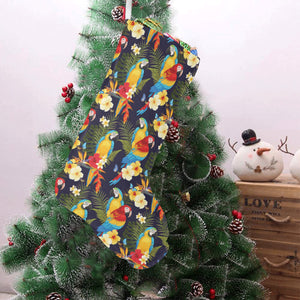 Colorful parrot flower pattern Christmas Stocking