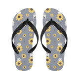 Cute hamster sunflower pattern background Unisex Flip Flops