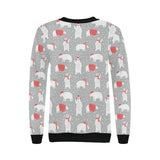 Cute polar bear christmas snow pattern Women's Crew Neck Sweatshirt