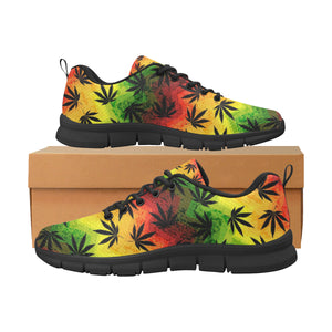 Canabis Marijuana Weed Pattern Print Design 03 Men's Breathable Sneakers ( Model 055)