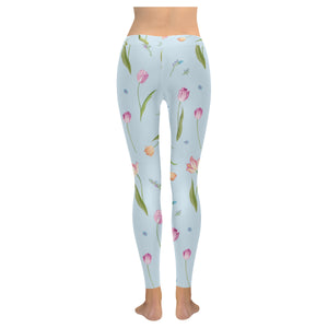 Watercolor Tulips pattern Women's Legging Fulfilled In US