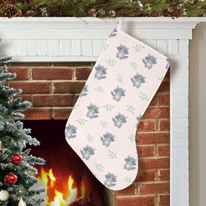 cute raccoons leaves pattern Christmas Stocking