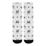 Cute french bulldog paw pattern Crew Socks