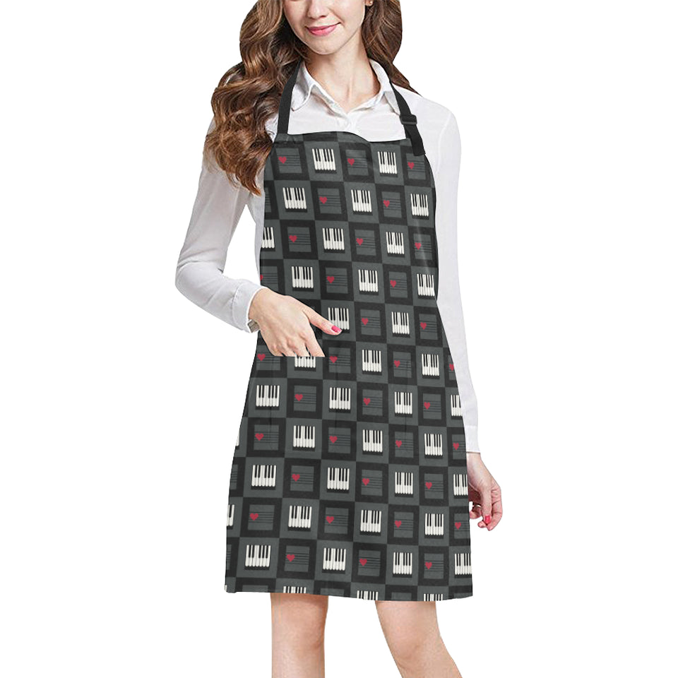 Piano Pattern Print Design 05 All Over Print Adjustable Apron