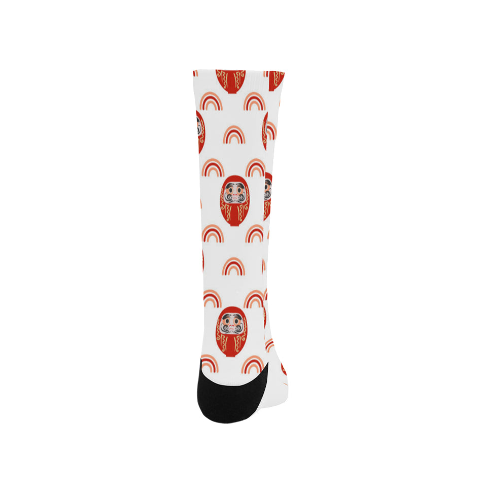 Daruma japanese wooden doll design pattern Crew Socks