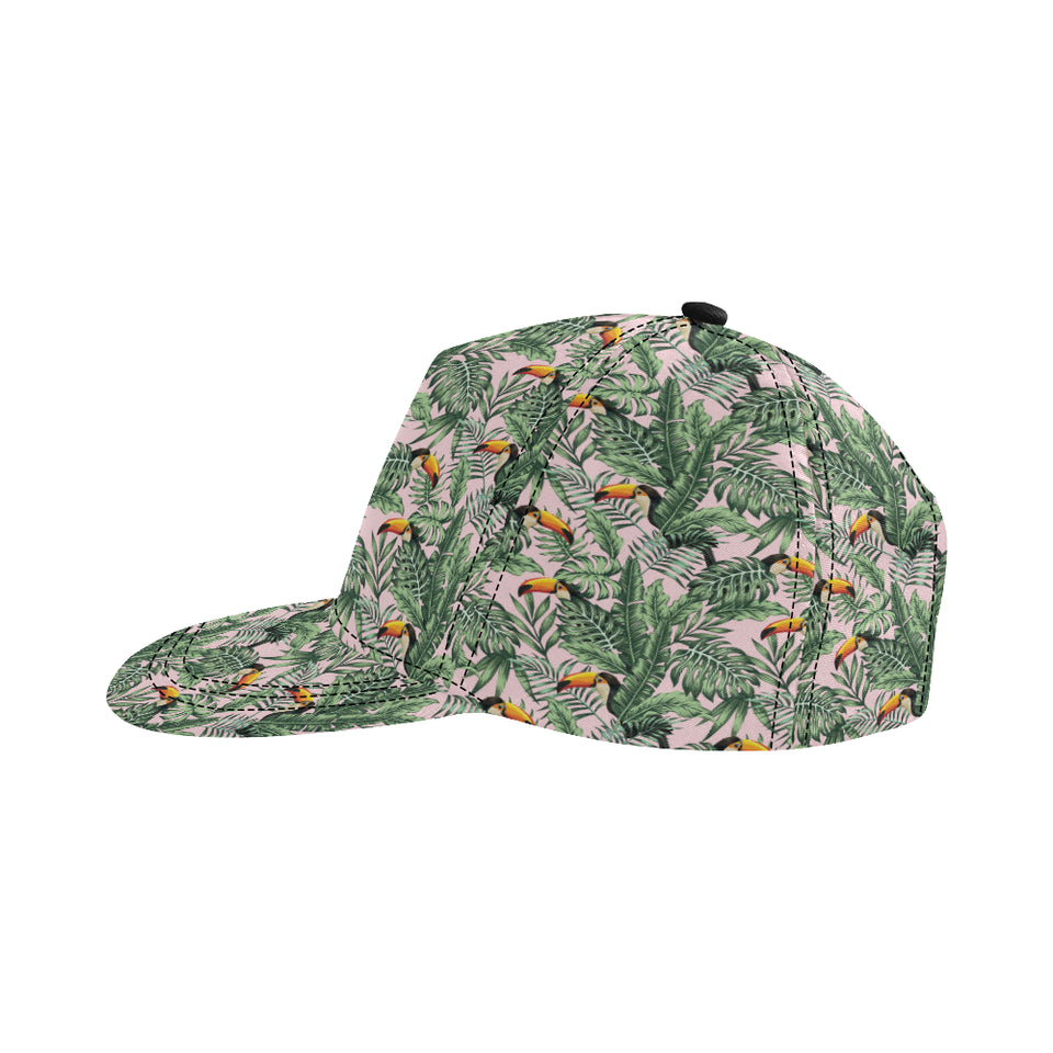 Toucan tropical green jungle palm pattern All Over Print Snapback Cap