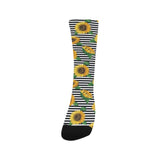 sunflowers ribbon background Crew Socks