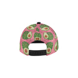 Avocado slices leaves pink back ground All Over Print Snapback Cap