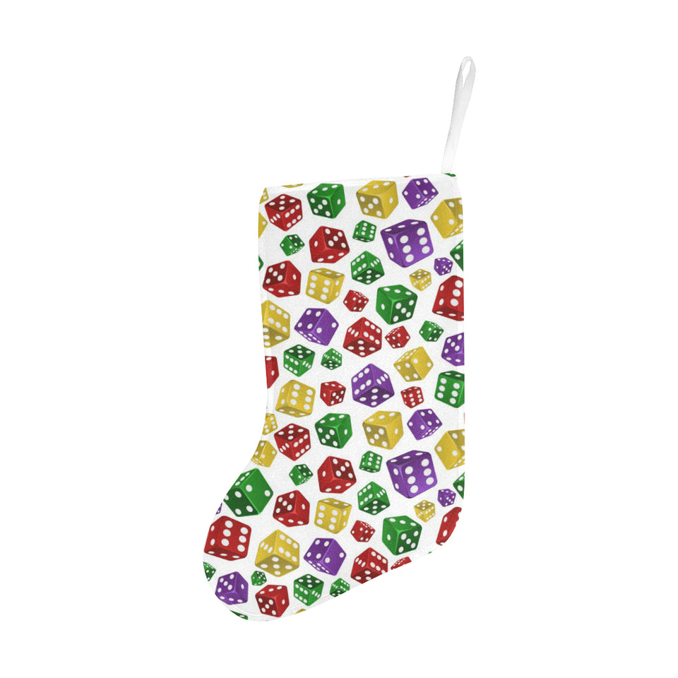 Dice Pattern Print Design 03 Christmas Stocking