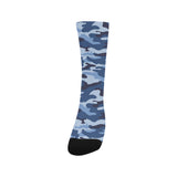 Blue camouflage pattern Crew Socks