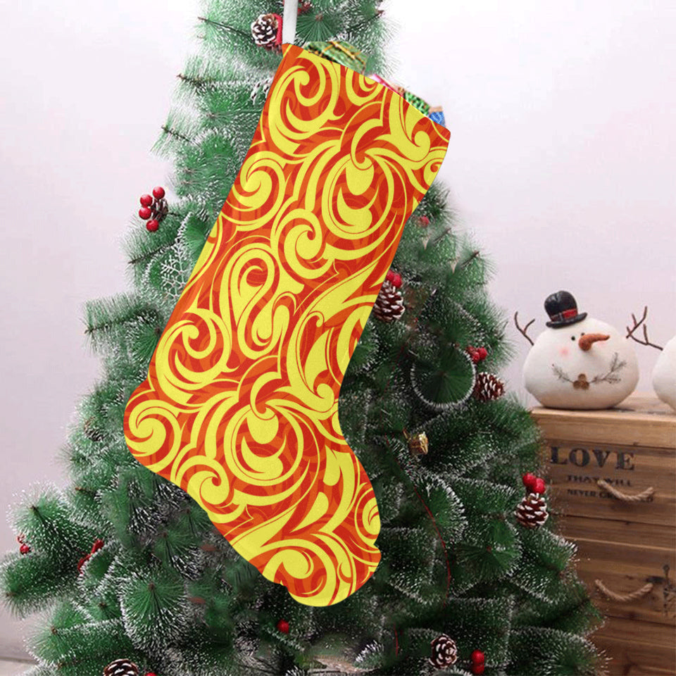 Fire flame design pattern Christmas Stocking