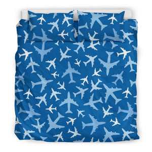 Airplane Pattern In The Sky  Bedding Set