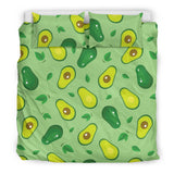 Avocado Pattern Green Background  Bedding Set