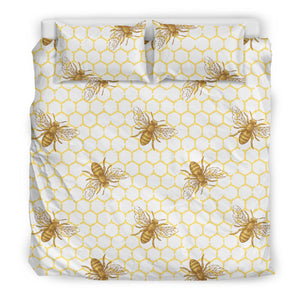 Bee Honeycomb Seamless Design Pattern  Bedding Set