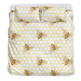 Bee Honeycomb Seamless Design Pattern  Bedding Set