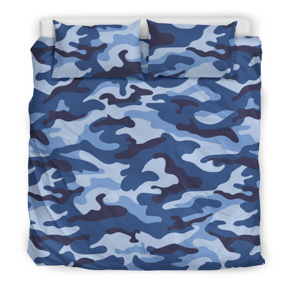 Blue Camo Camouflage Pattern  Bedding Set