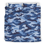 Blue Camo Camouflage Pattern  Bedding Set