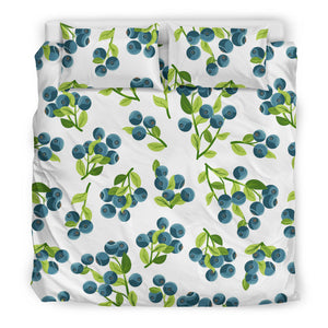 Blueberry White Background  Bedding Set