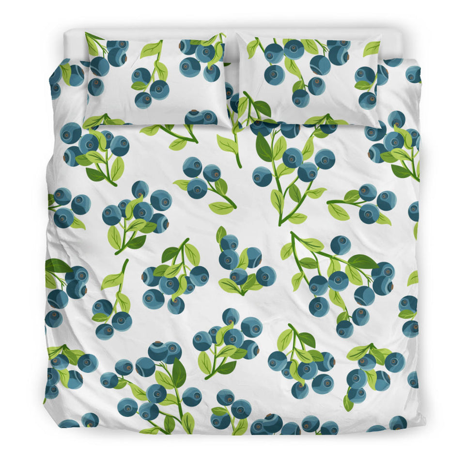 Blueberry White Background  Bedding Set