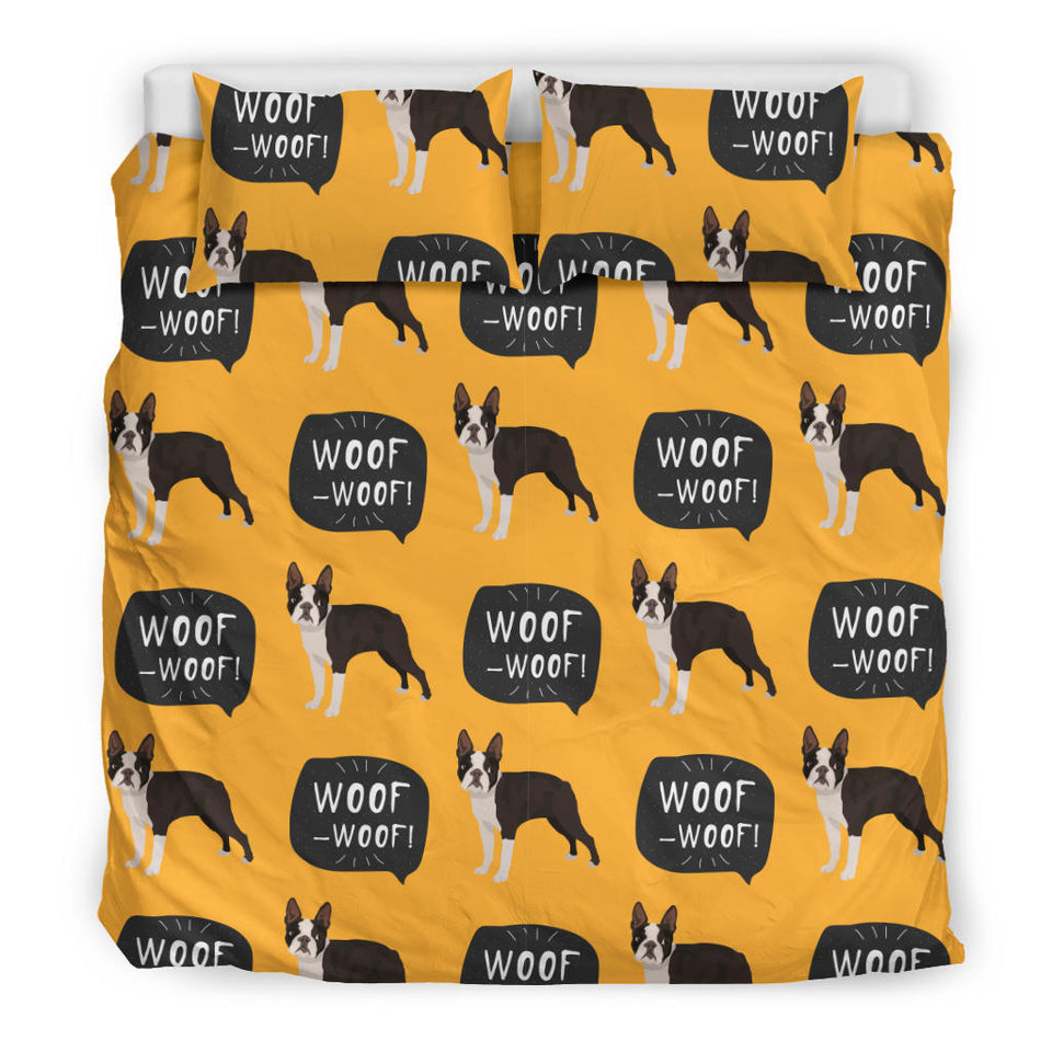 Boston Terrier Design Pattern  Bedding Set