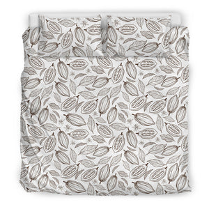 Cocoa Beans Leaves Pattern  Bedding Set