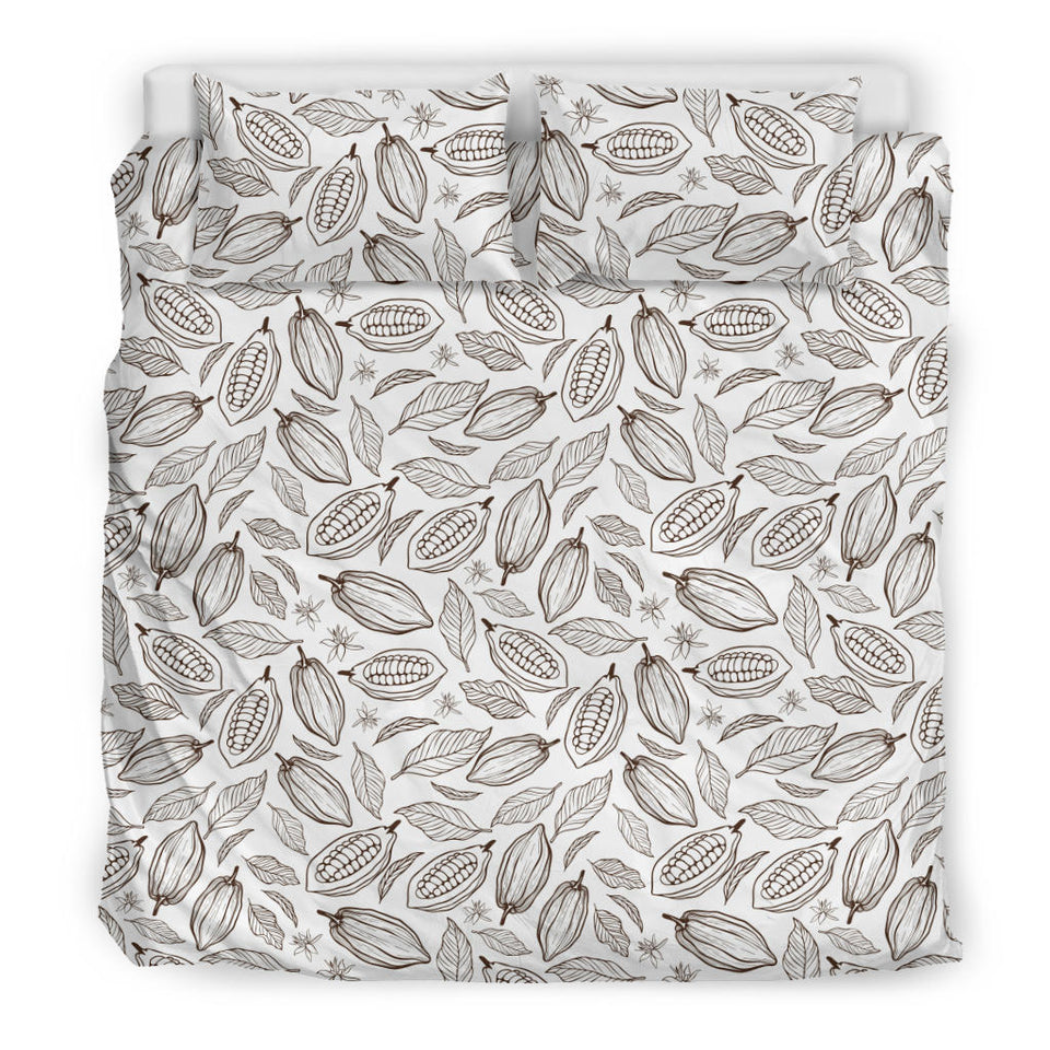 Cocoa Beans Leaves Pattern  Bedding Set
