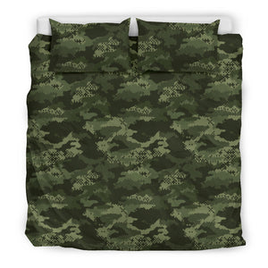 Digital Green Camo Camouflage Pattern  Bedding Set