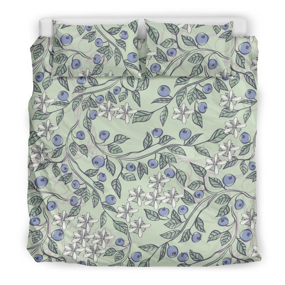 Hand Drawn Blueberry Pattern  Bedding Set